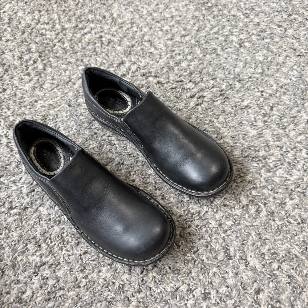 Born Women's Loafers Size 6 Shoe Black Leather Flats Comfort Career Office - Picture 3 of 8